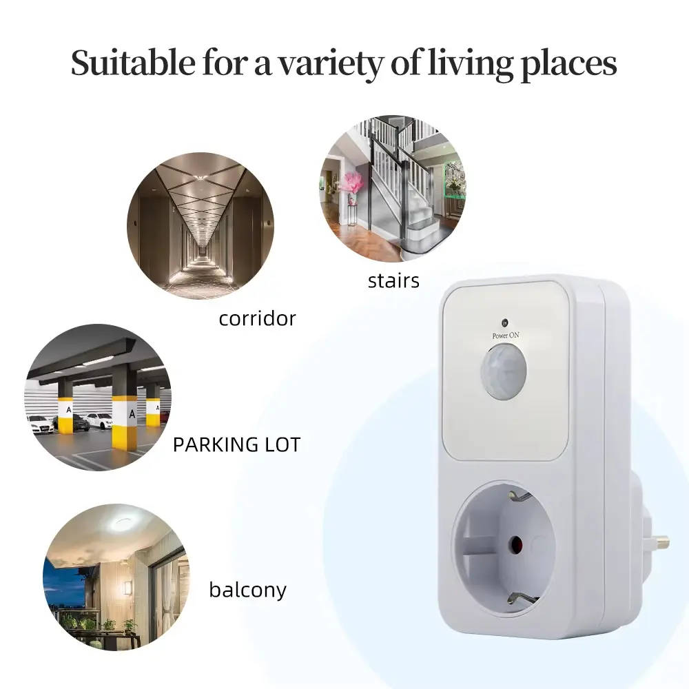 PIR Infrared Sensor Socket Protector LED Night Lights Switch EU FR US Plug 120° Degree Wide Angle Automatic Induction Retardant