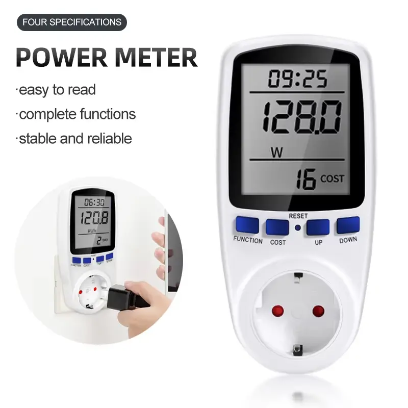Digital Wattmeter Power Meter 110/230V Consumption Watt Energy KWh Socket EU/US/UK /FR Plug Electricity Voltage Analyzer Monitor