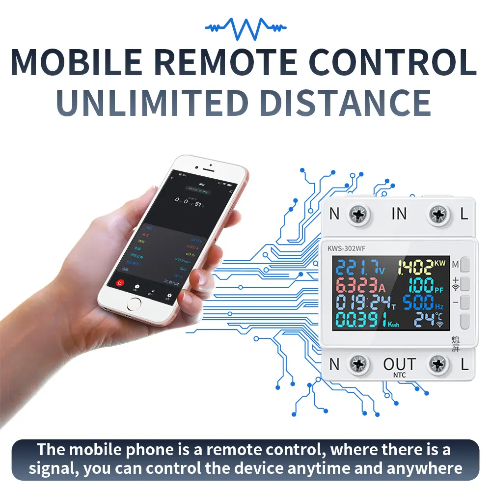 Tuya WiFi Smart Energy Power Meter kWh Tester Over Under Voltage Protector Relay Switch Circuit Breaker Smart Life