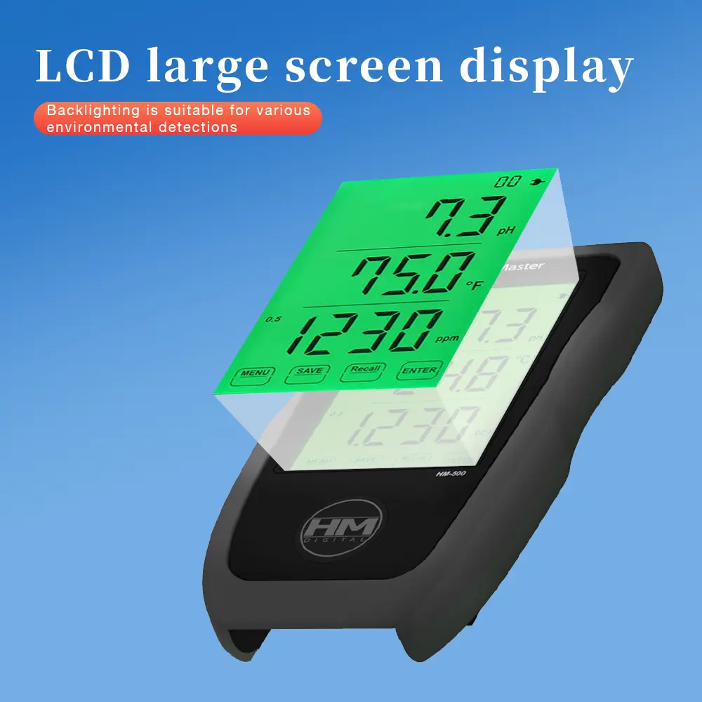 HM-500 Digital Water Quality Monitor PH Meter EC TDS Analyzer Professional Accurate TDS Tester for Aquarium Swimming Pool