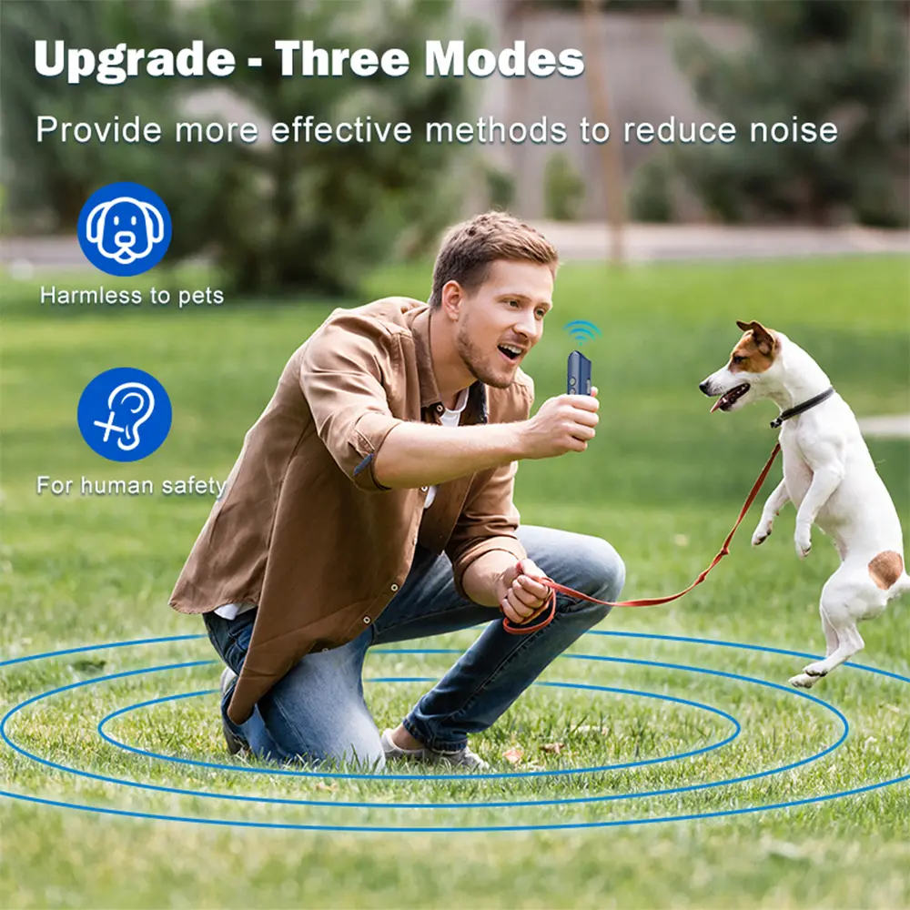 Ultrasonic Dog Bark Deterrent Device Anti-Barking Devices for Dogs Training & Behavior Aids Stop Barking 3 Modes Dog Repeller