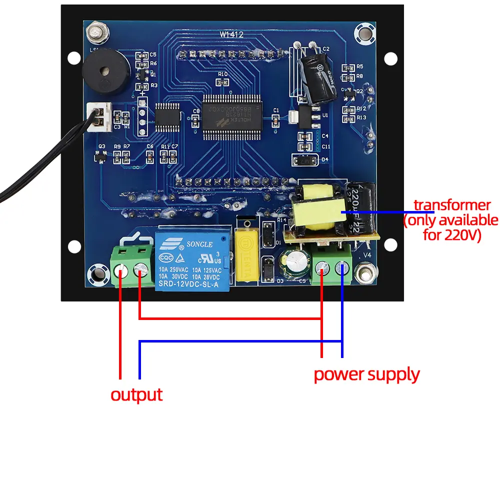 ZFX-W1412 Microcomputer Temperature Controller Thermostat Control Switch Sensor Cooling Heating Board 12V 24V 220V