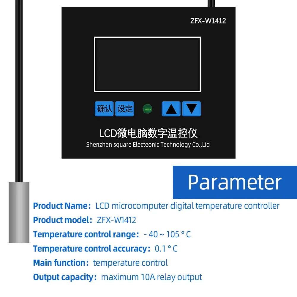 ZFX-W1412 Microcomputer Temperature Controller Thermostat Control Switch Sensor Cooling Heating Board 12V 24V 220V