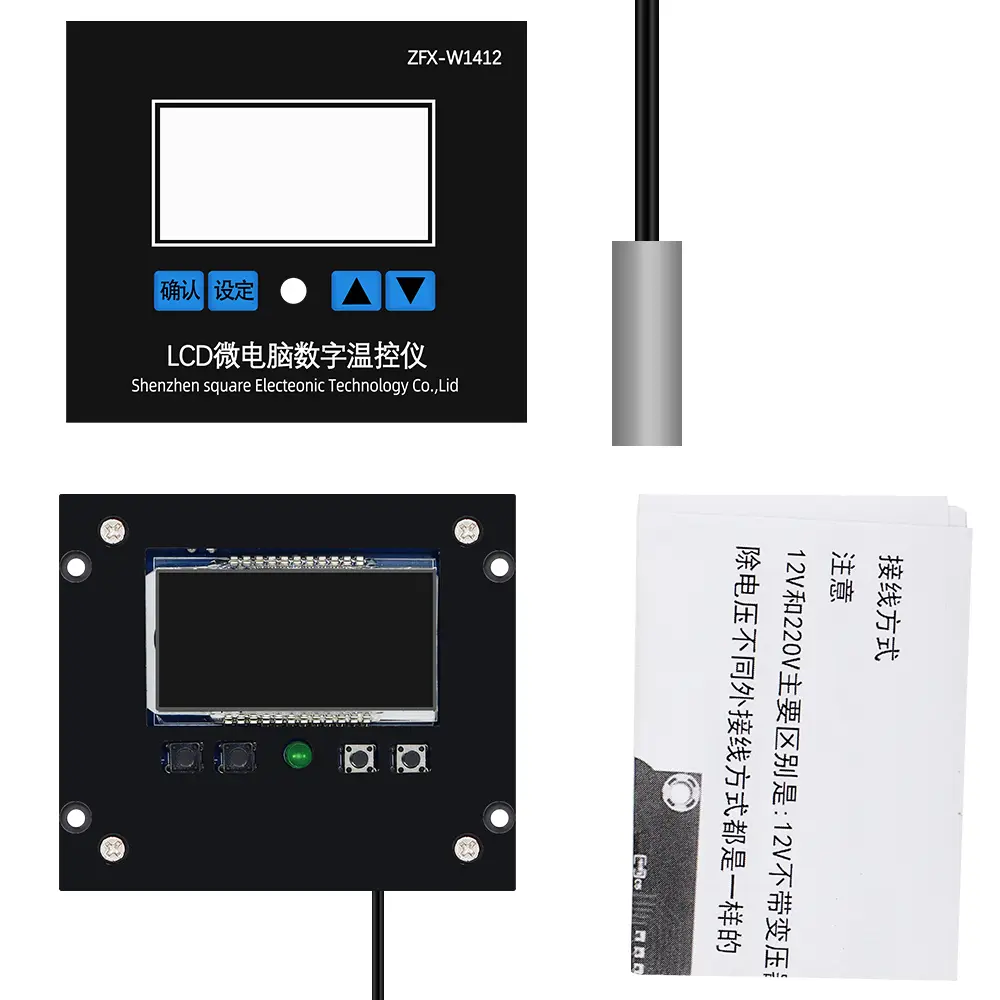 ZFX-W1412 Microcomputer Temperature Controller Thermostat Control Switch Sensor Cooling Heating Board 12V 24V 220V