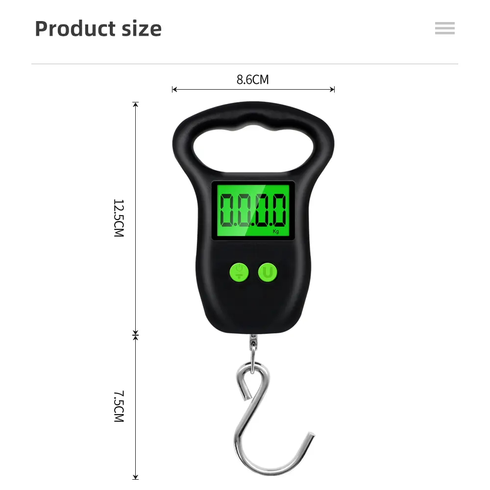 50kg 10g Digital Suitcase Scale Pocket Hanging Scale Electronic LCD Backlight Travel Luggage Bag Fishing Weight Scales ﻿