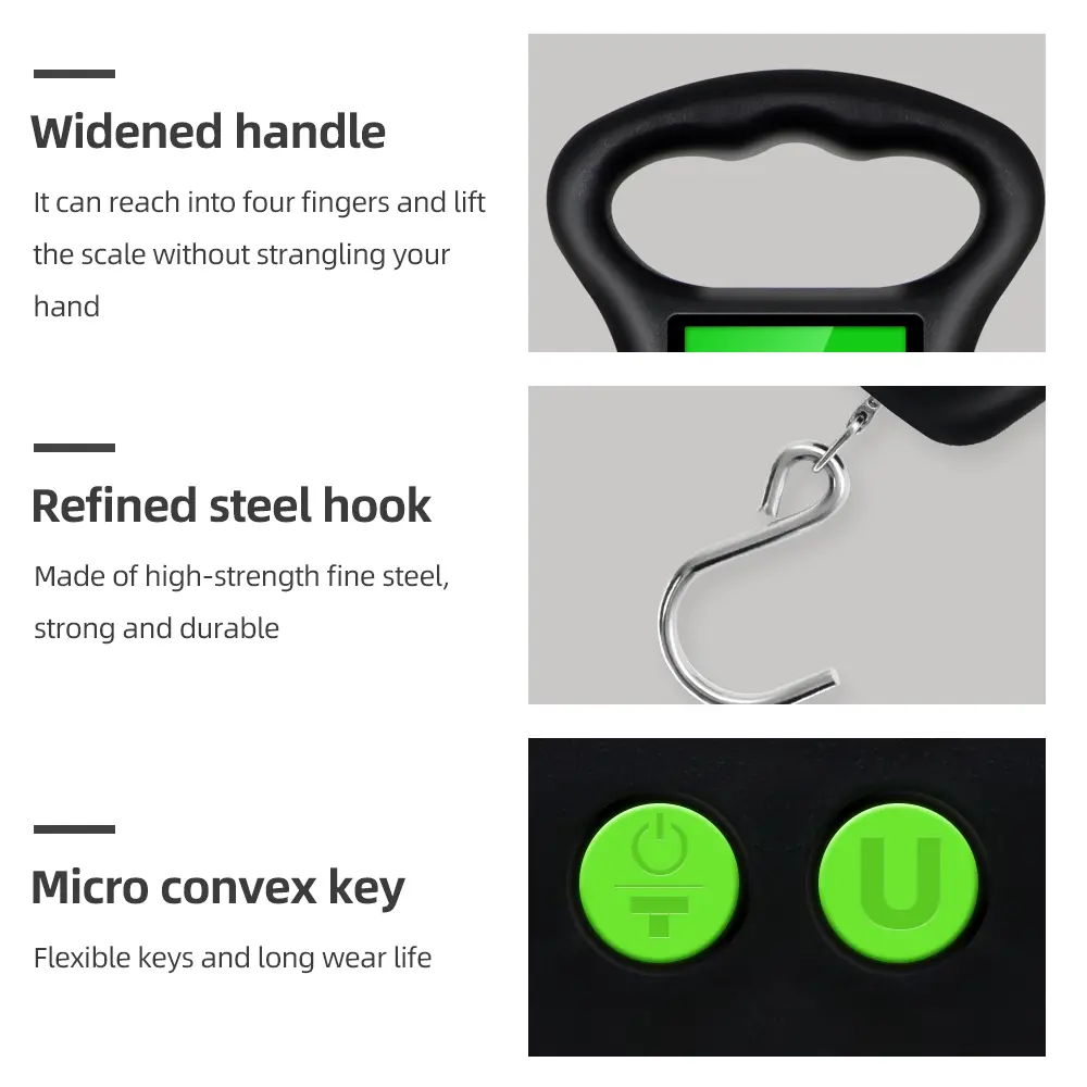 50kg 10g Digital Suitcase Scale Pocket Hanging Scale Electronic LCD Backlight Travel Luggage Bag Fishing Weight Scales ﻿