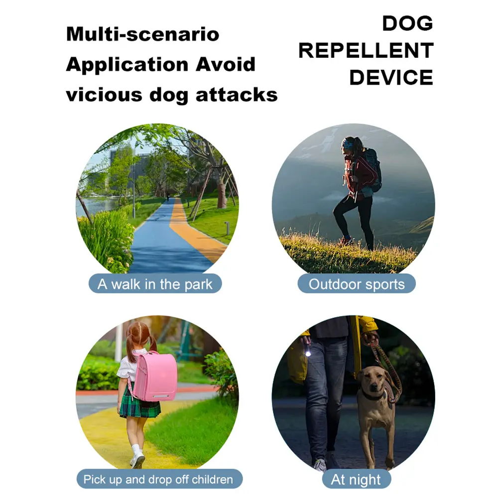 3-Heads Smart Dog Repeller Ultra-sonic Anti-Barking Training Devices Portable Rechargeable Dog Barking Deterrent for Outdoors