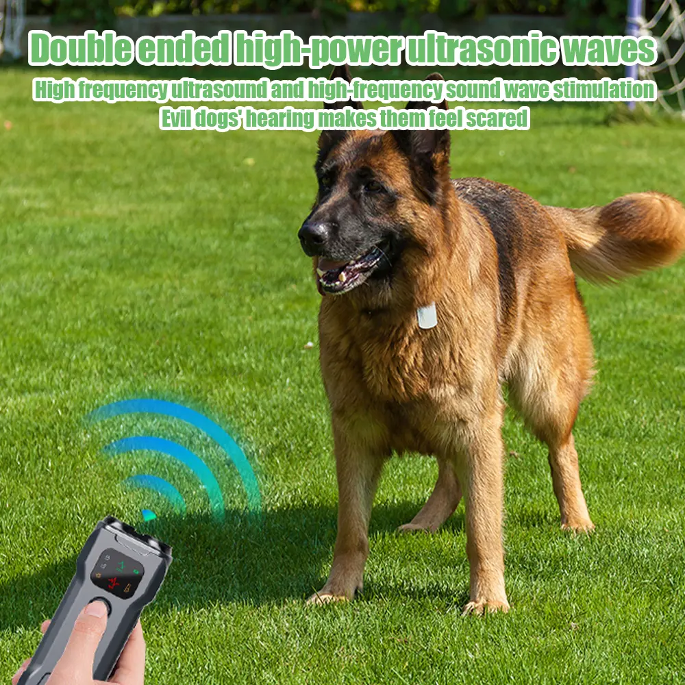Ultrasonic Dog Repeller Anti Barking Device Portable Dog Barking Control Device Rechargeable Double Head Dog Bark Deterrent