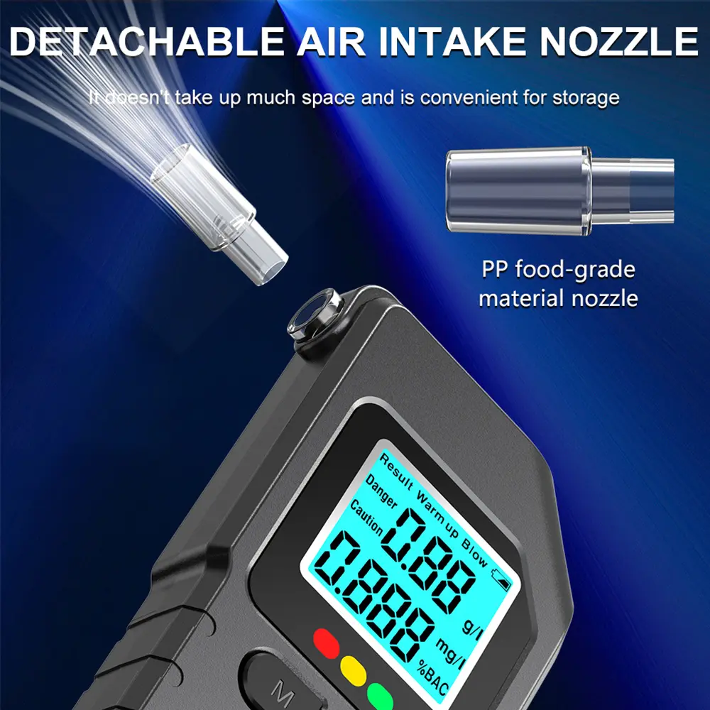 Digital Alcohol Tester Breathalyzer Professional-Grade Accuracy Portable Breath Alcohol Tester for Car Drunk Driving Test