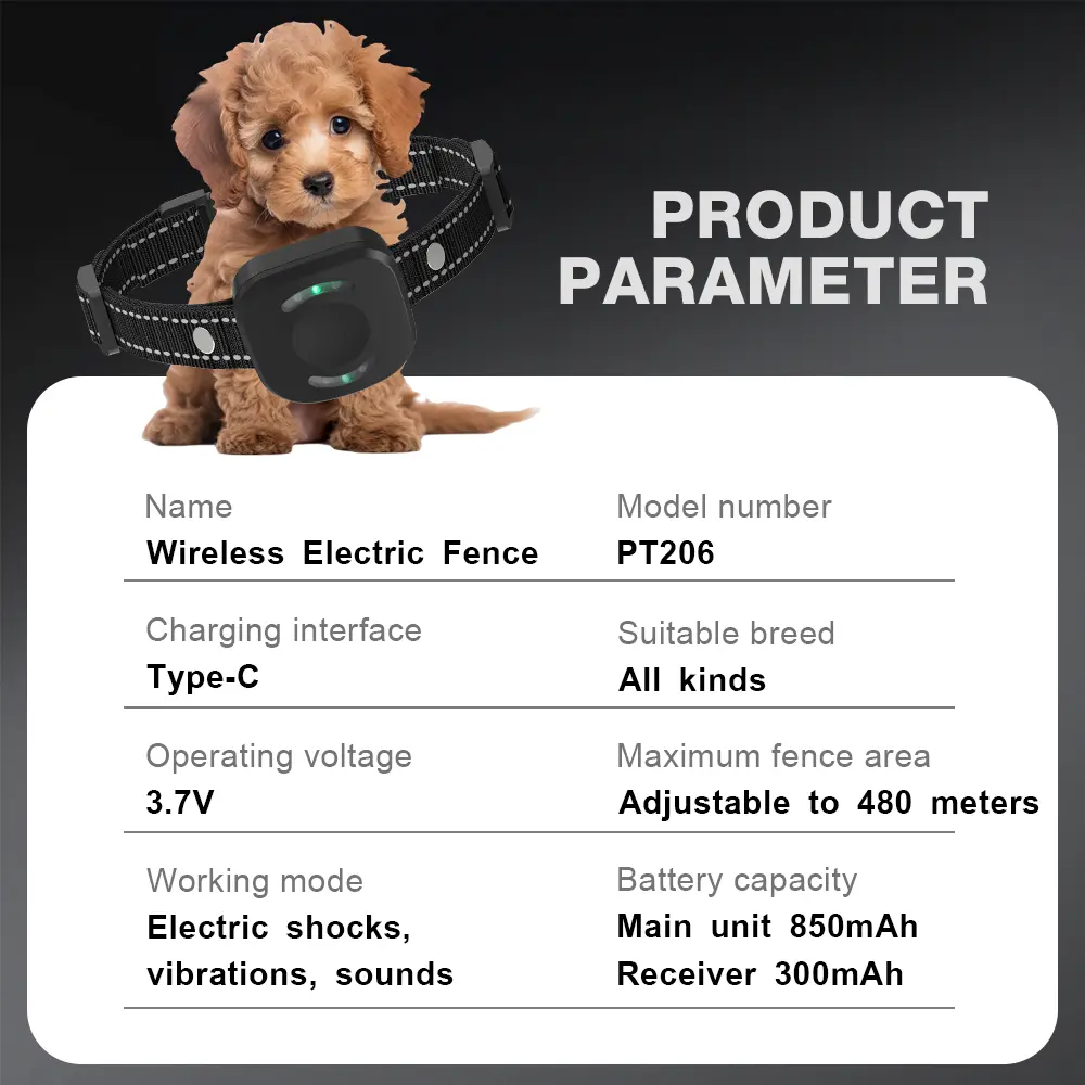 480m Waterproof Electronic Pet Fence System Containment Sound Shock Collar Dog Training Collar Wireless Dog Fence
