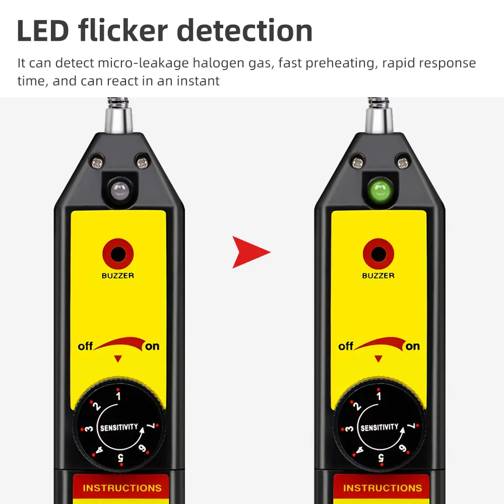 Halogen Leak Detector Freon Gas Analyzer CFC HFC HVAC Halogen Refrigerant Gas Detector Air Conditioning Tester R22 R410A R134A