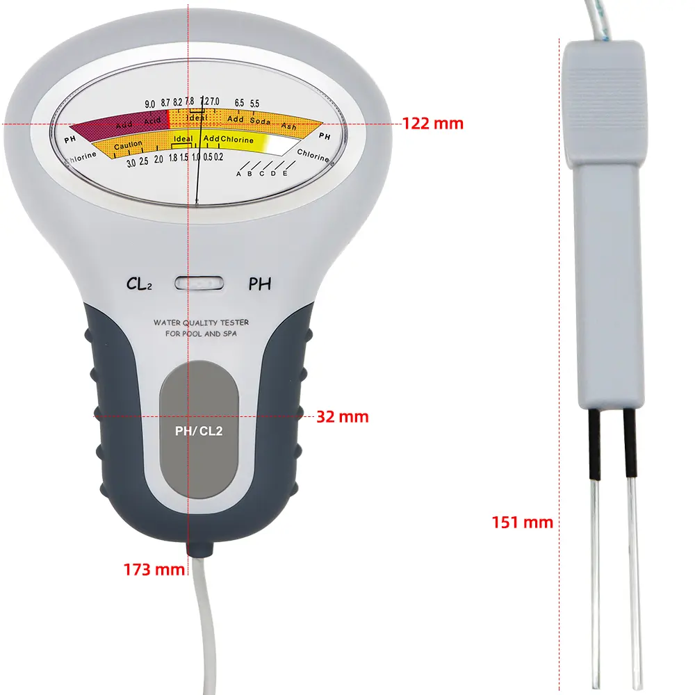 2 in 1 Chlorine Meter PH Chlorine Tester PC-101 Level Portable Digital PH Meter Water Quality Pool Spa Analytical Instruments