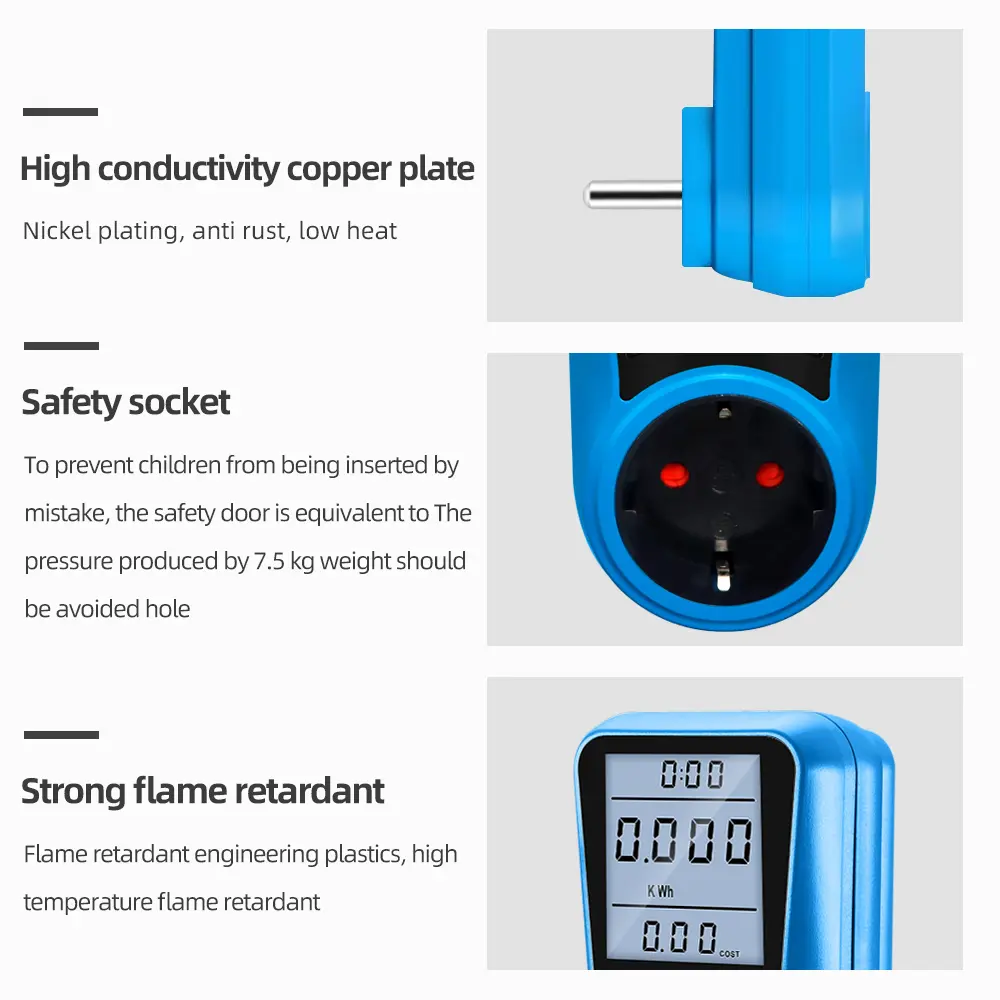 Digital Wattmeter Energy Meter Outlet Analyzer Current Voltmeter AC Timer Socket Watt Power Test EU US UK AU FR BR IT Plug