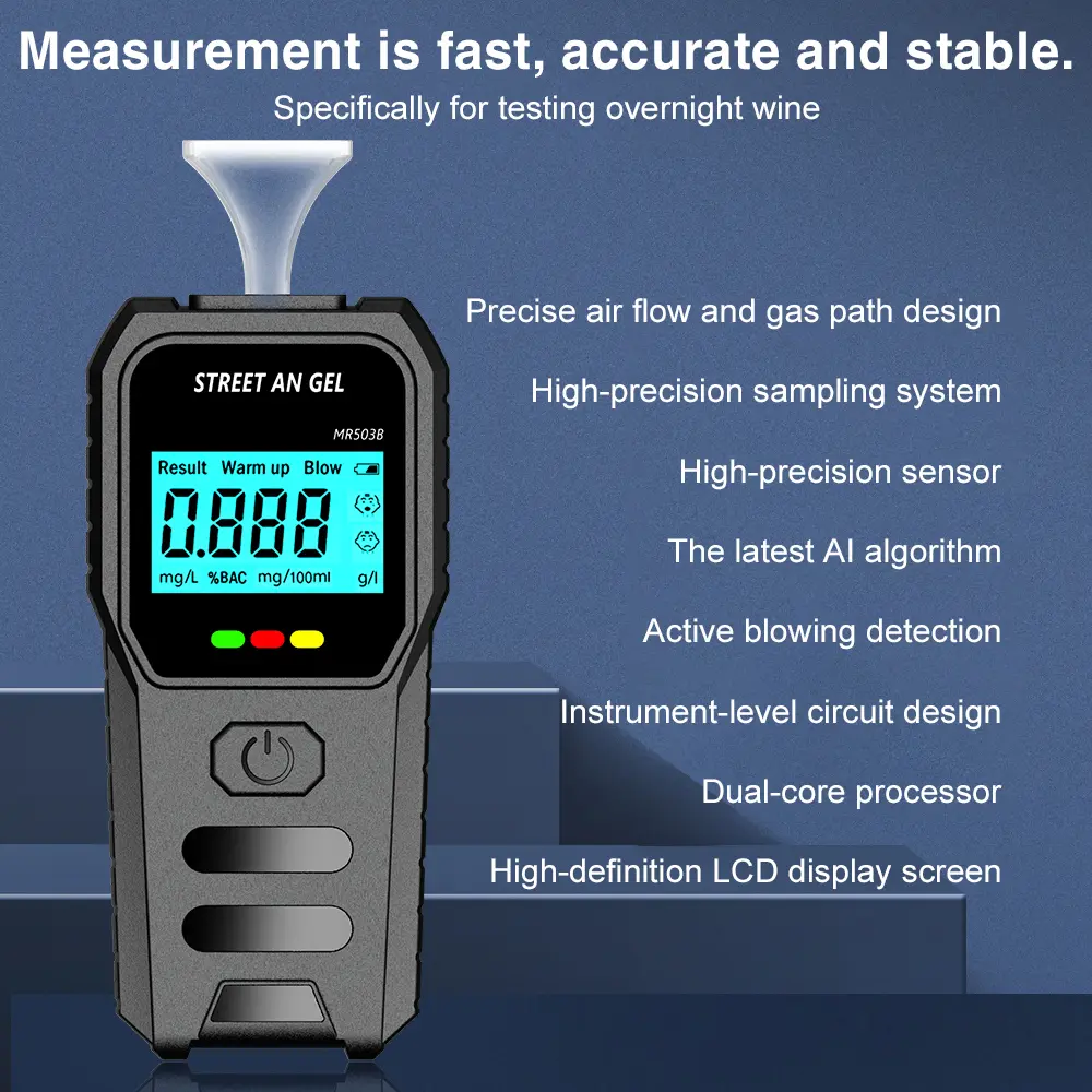 Digital Alcohol Tester LCD Alcohol Detector Breathalyzer Highly Sensitive Sensor Drunk Driving Tester With Voice Broadcast