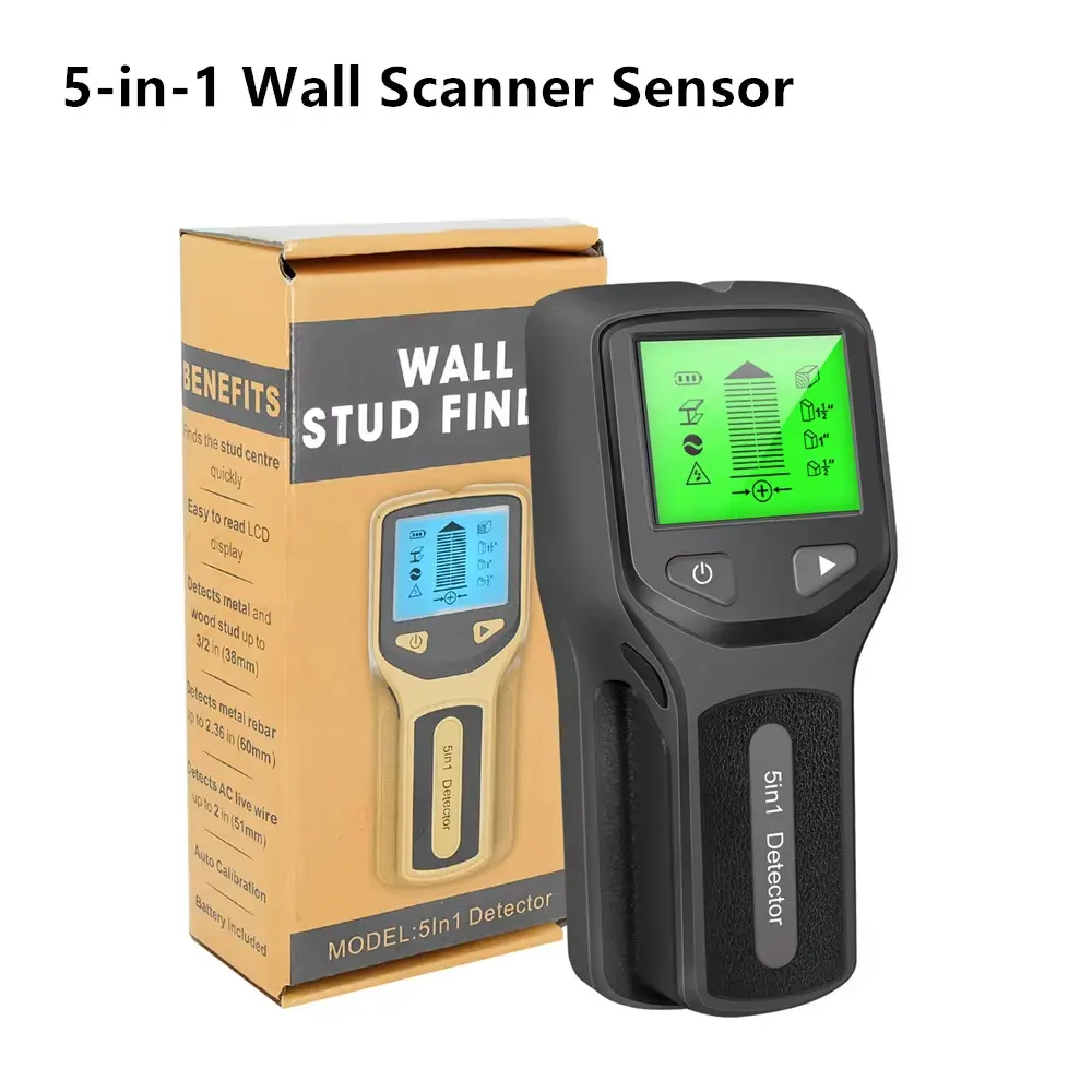 5 in 1 Professional Wall Stud Detector Handheld Wood AC Wire Cable Metal Detector Electric Wall Finder Water Pipe Scanner