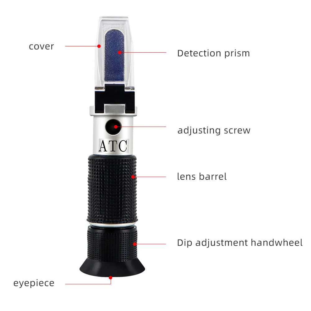 Handheld 0-80% Baijiu Alcohol Refractometer ATC Liquor Whisky Alcohol Tester Alcohol Content Tester for Liquor Spirits