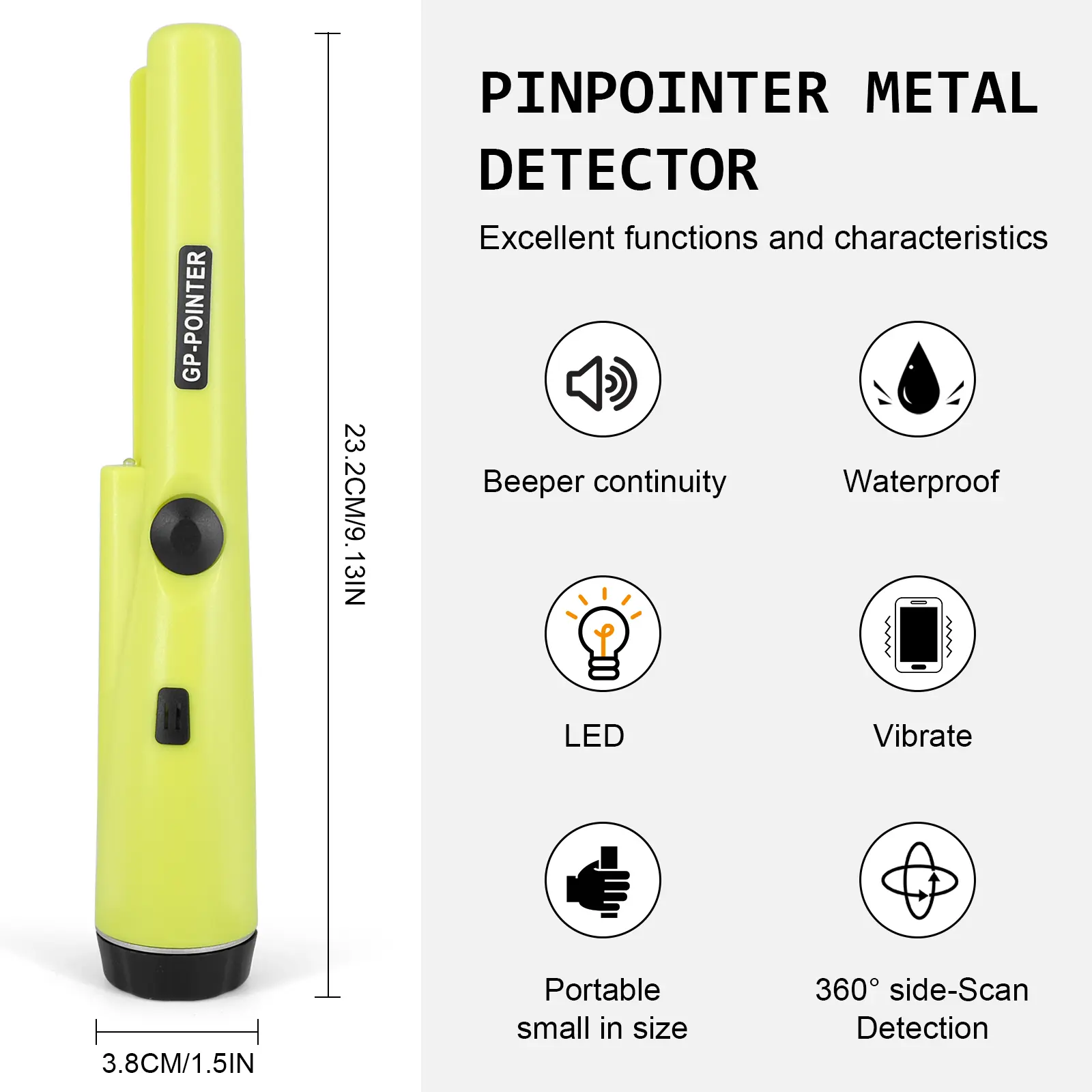 Metal Detector High Sensitivity Portable Waterproof Handheld GP-Pointer Detector For Silver Coin Gold Finder Locating