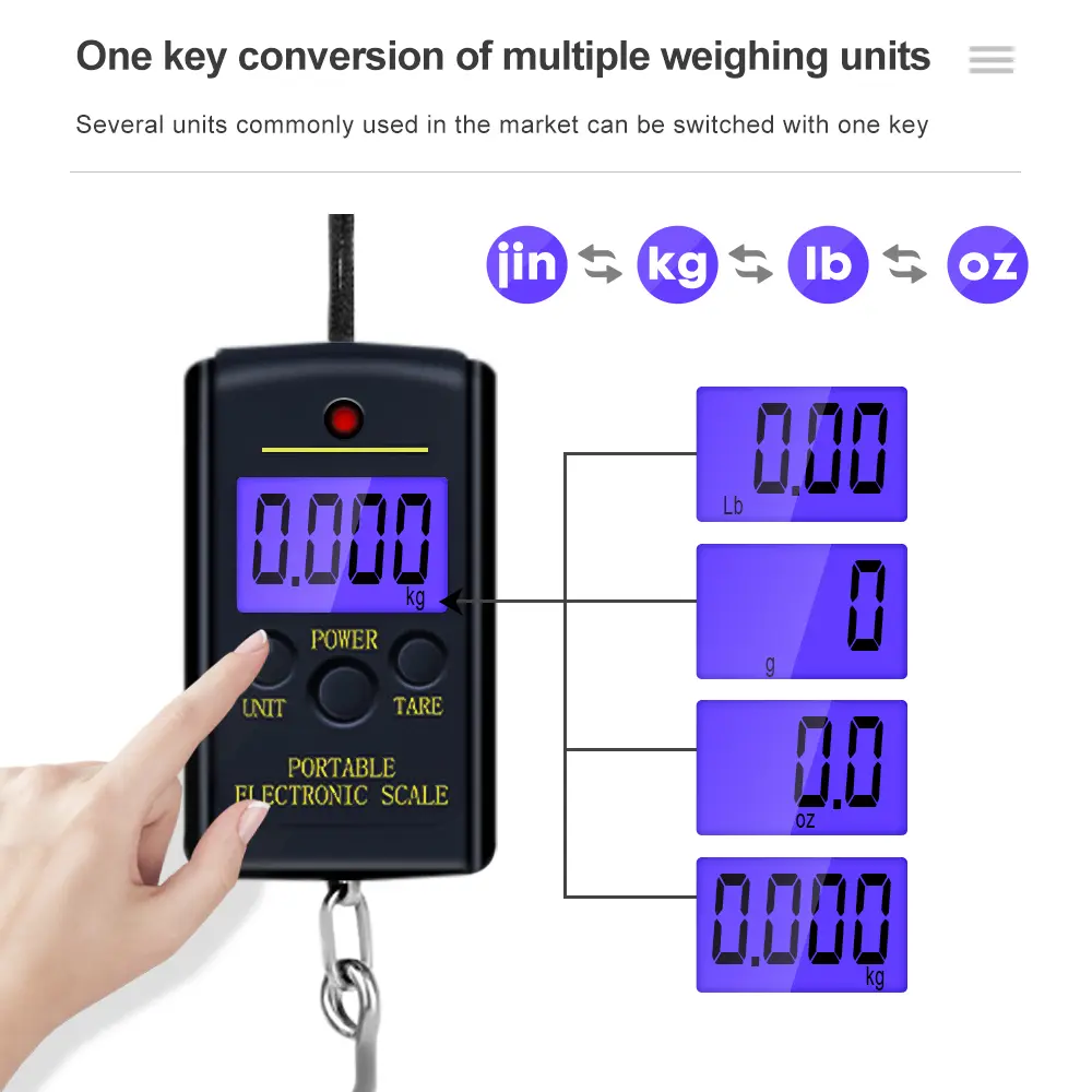 40kg 10g Mini Digital Scale for Fishing Luggage Travel Weighing Hanging Pocket Balance Electronic Hook Scale Fishing Tool