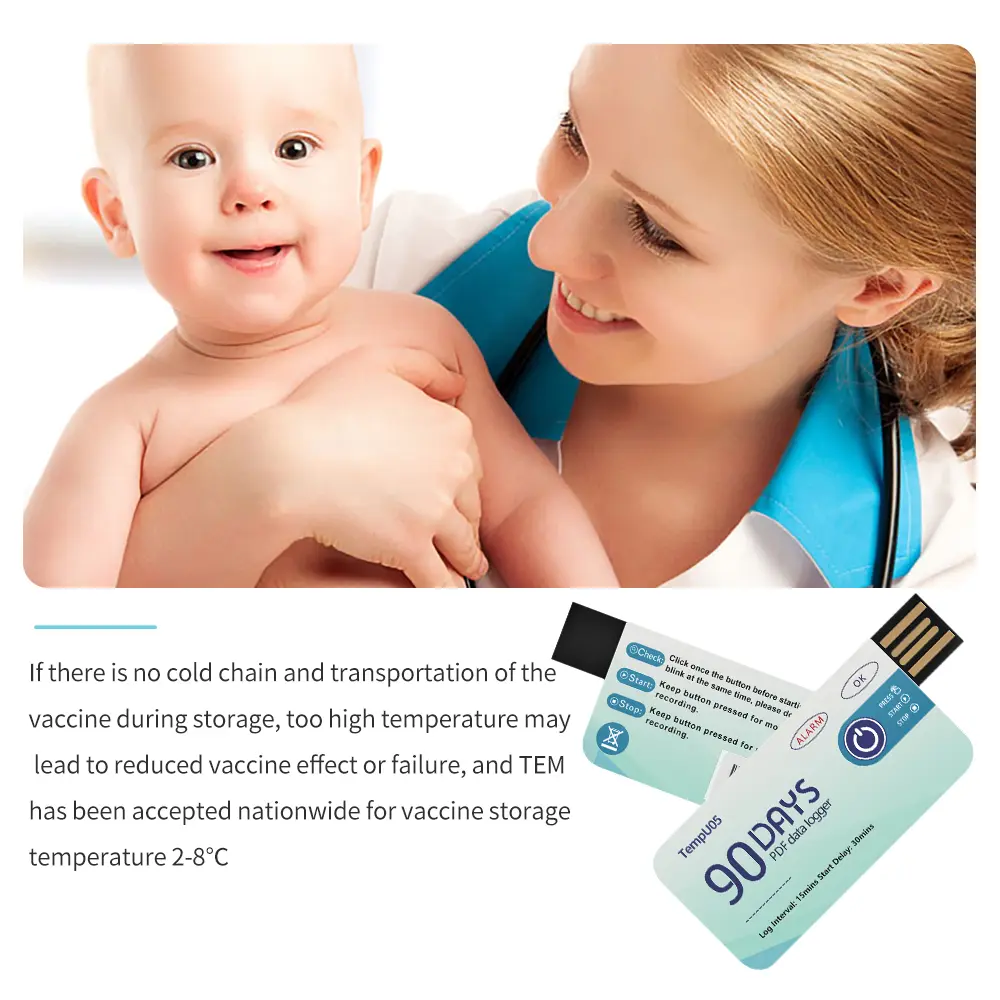 5pcs/lot TempU05 Temperature Data Logger 10000 Points USB Report 60 90 Days Disposable Recorder Temp Analyzer for Cold Chain