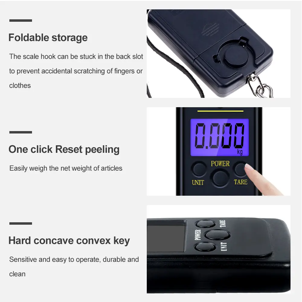 40kg 10g Mini Digital Scale for Fishing Luggage Travel Weighing Hanging Pocket Balance Electronic Hook Scale Fishing Tool