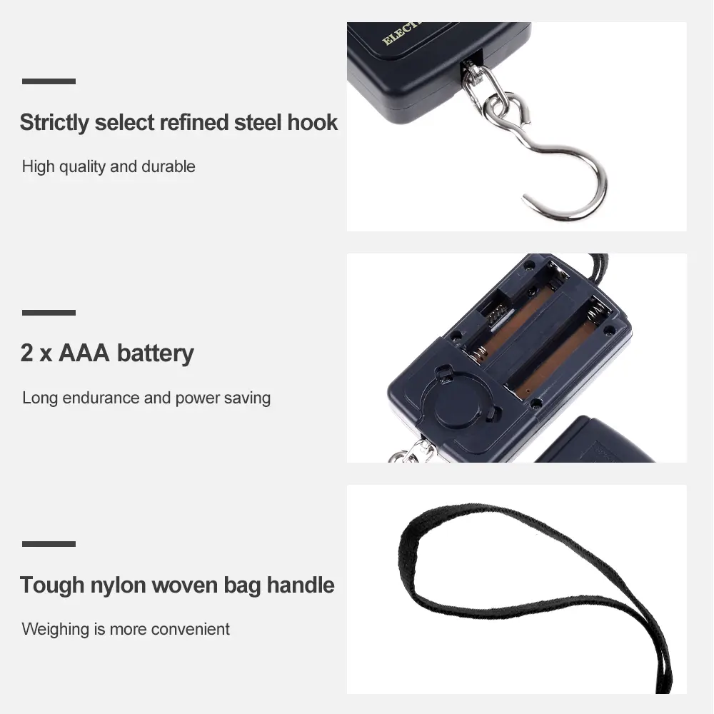 40kg 10g Mini Digital Scale for Fishing Luggage Travel Weighing Hanging Pocket Balance Electronic Hook Scale Fishing Tool