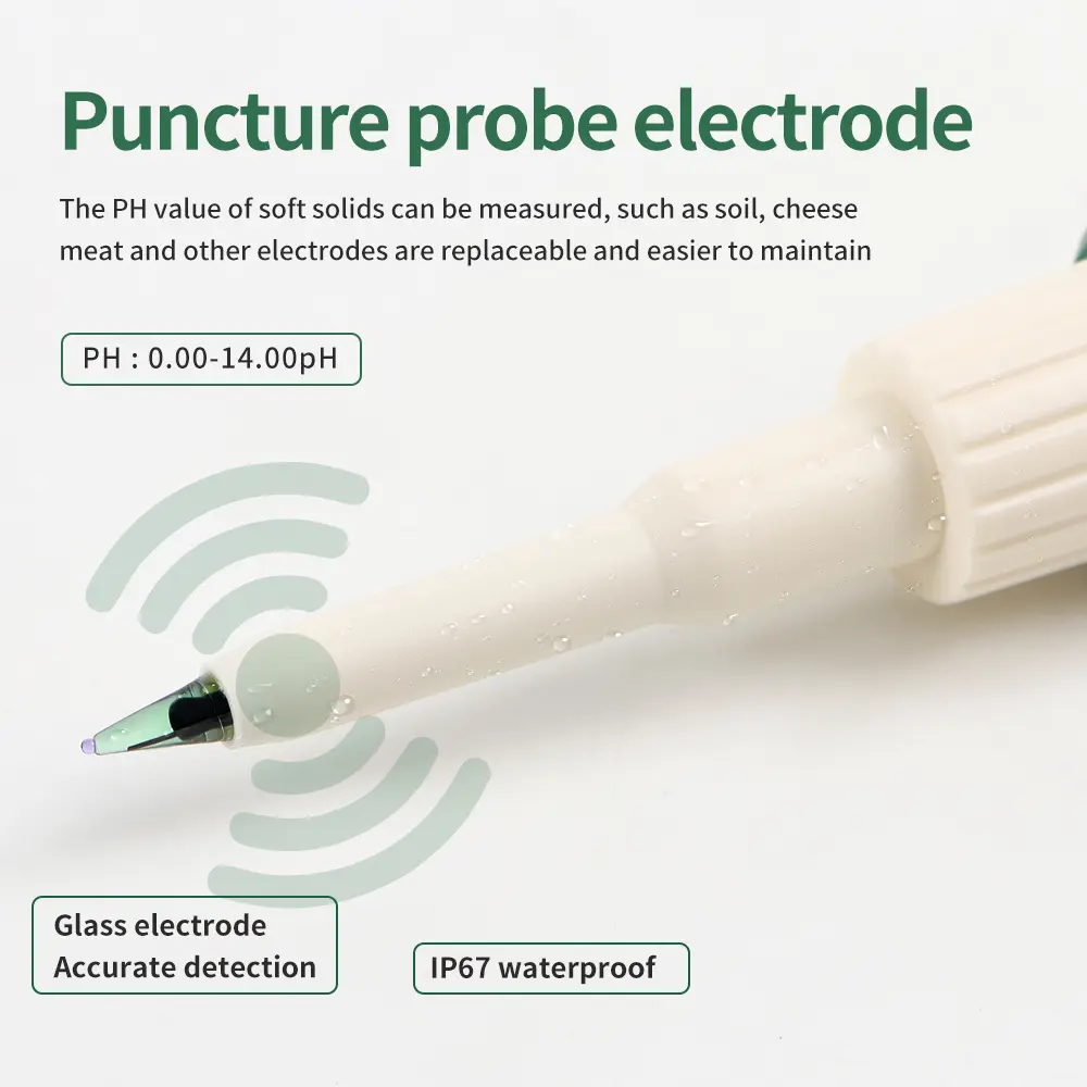 YY-1030 Food PH Meter Dough Alkalinity Meter Thermometer Electrode PH Measuring Instrumen for Food Meat Cheese Milk Cosmetics