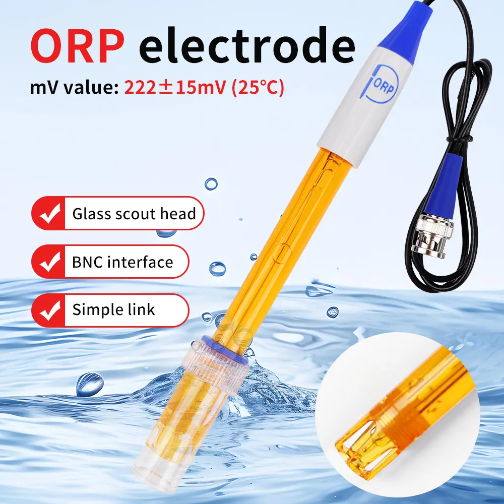 PH ORP Electrode Probe BNC Connector ORP Replacement Sensor PH Probe for Laboratory Aquarium Hydroponic Water Analyzerv