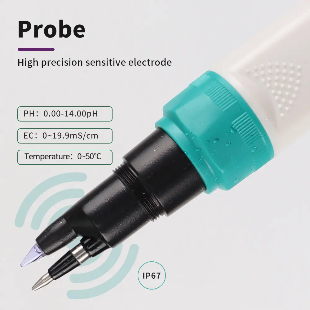 Digital Food PH Meter EC Tester Soli Analyzer High Accuracy Sensor EC pH Test for Meat Dough Cheese Garden Planting Soil