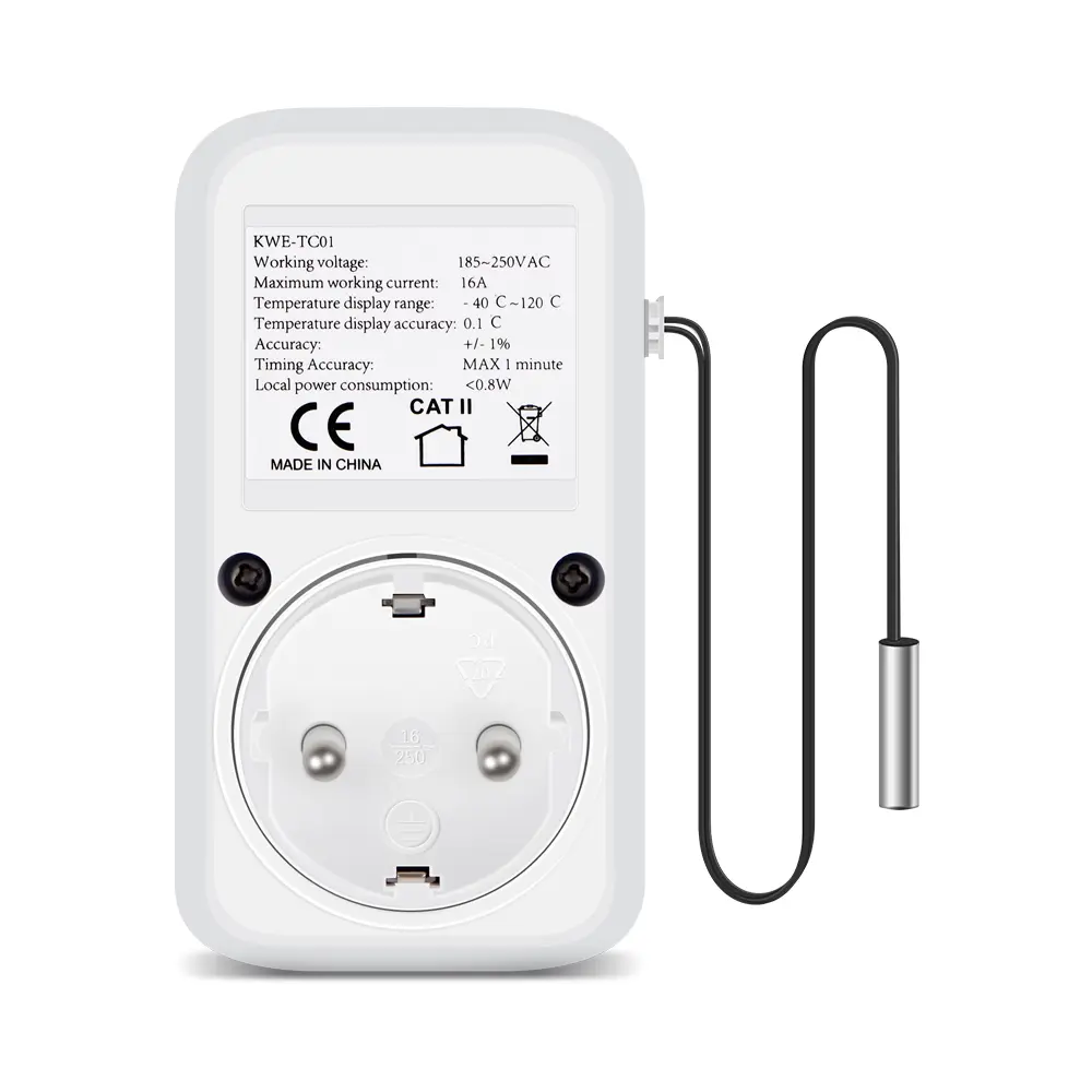 Digital Temperature Controller Socket Heating Cooling Thermostat With Timer Switch For Refrigerator Aquaculture EU Plug 220V