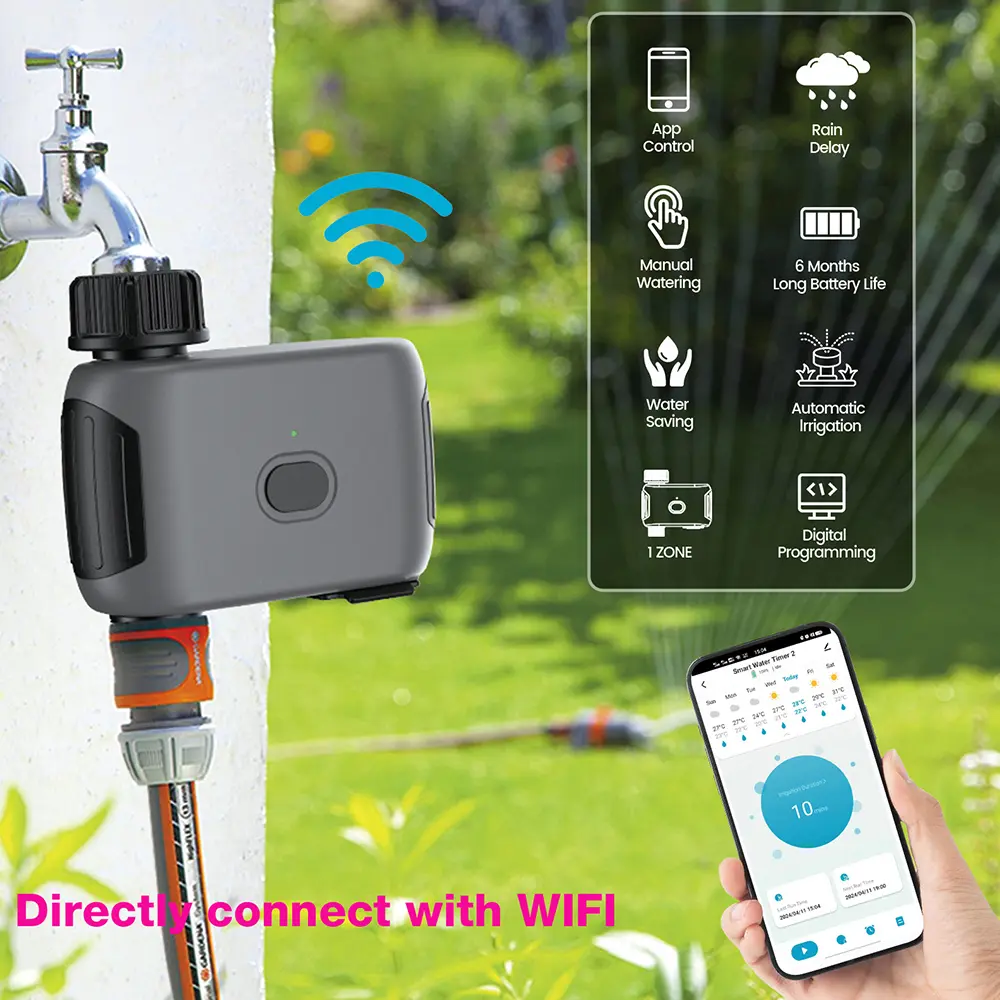 WiFi Smart Water Timer Sprinkler Timer Water Valve Timing Controller Garden Irrigation System APP Control Water Timer