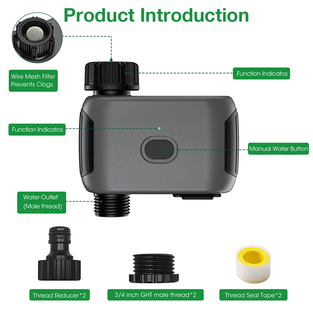 WiFi Smart Water Timer Sprinkler Timer Water Valve Timing Controller Garden Irrigation System APP Control Water Timer