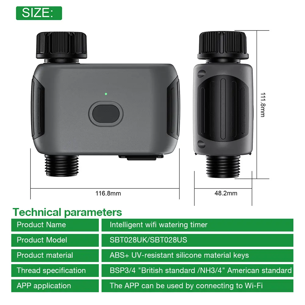 WiFi Smart Water Timer Sprinkler Timer Water Valve Timing Controller Garden Irrigation System APP Control Water Timer