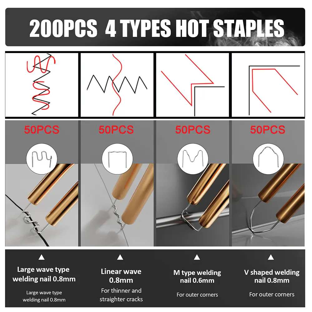 500W Plastic Welding Machine Plastic Welder Gun Hot Stapler Bumpers Repair Kit Soldering Iron For Car Bumper Repair Tools