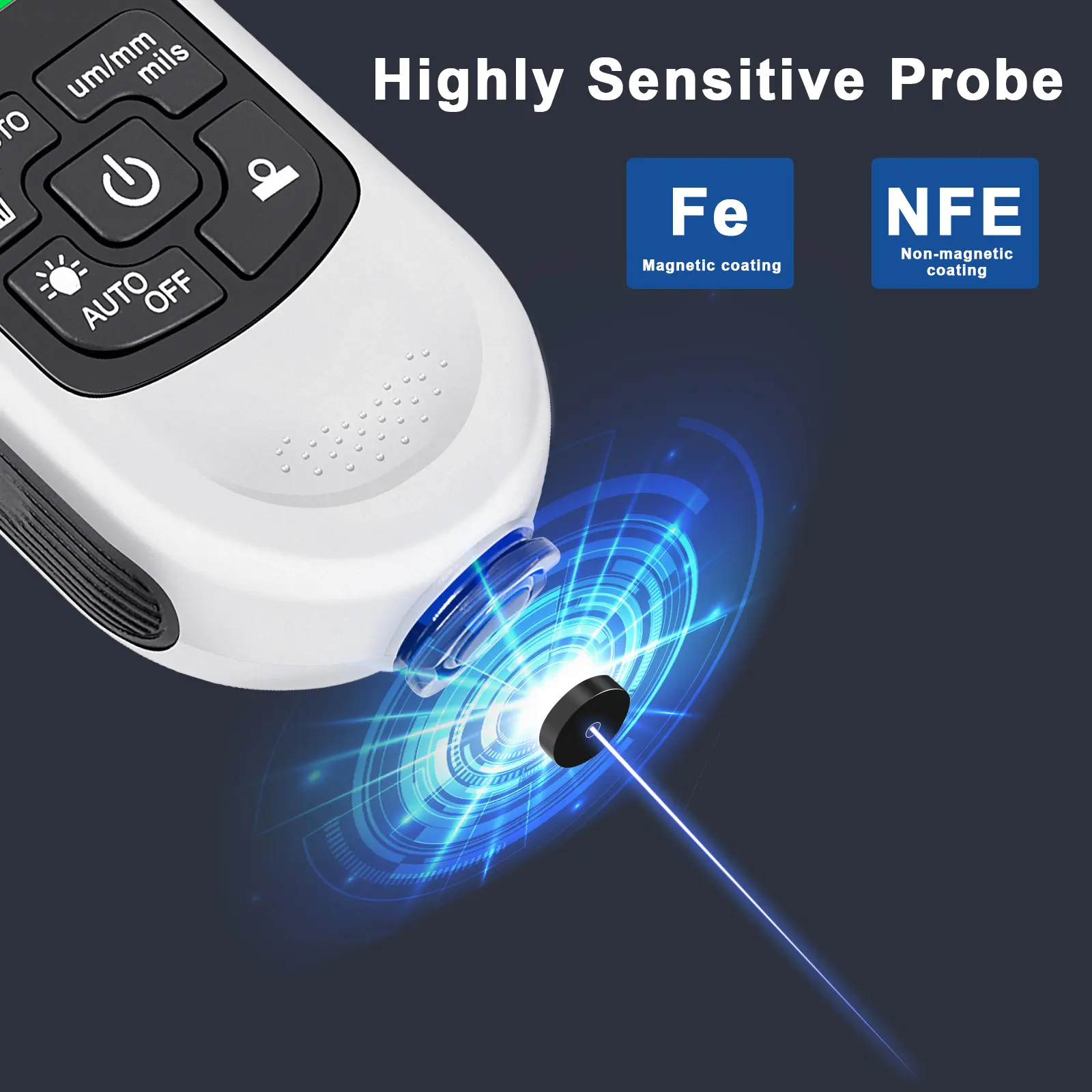 0-2000um High-precision Car Paint Thickness Tester Manual Paint Tools Automotive Coating Film Thickness Gauge for Fe/nfe HW-300