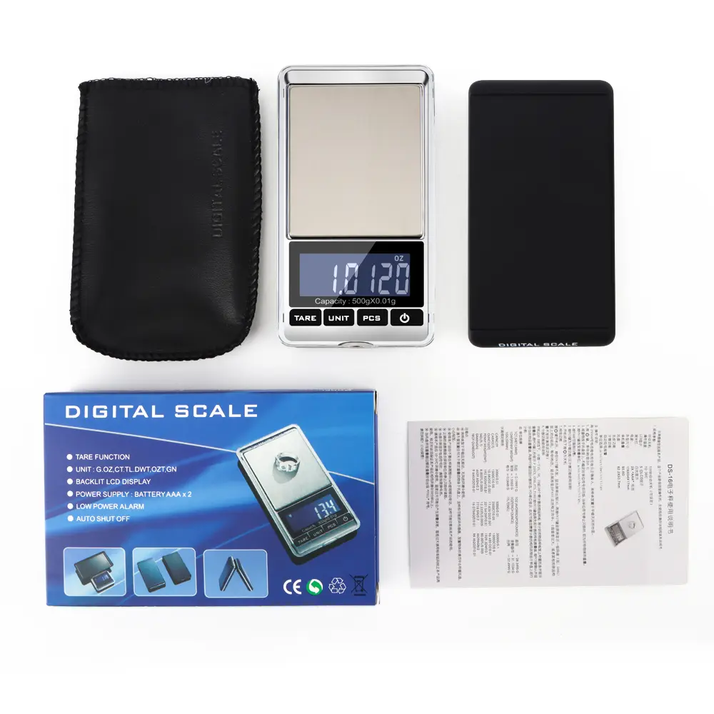 500g/0.01g Portable Mini Jewelry Scale Kitchen Pocket Scale High-precision LED Electronic Scale Herbal Weighing Scale