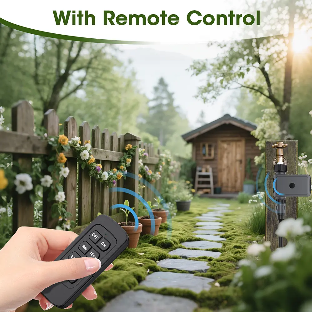 Remote Control Water Timer 1-Outlet Intelligent Irrigation Watering System Garden Sprinkler Timer 5 Minutes - 2 Hours Timeable