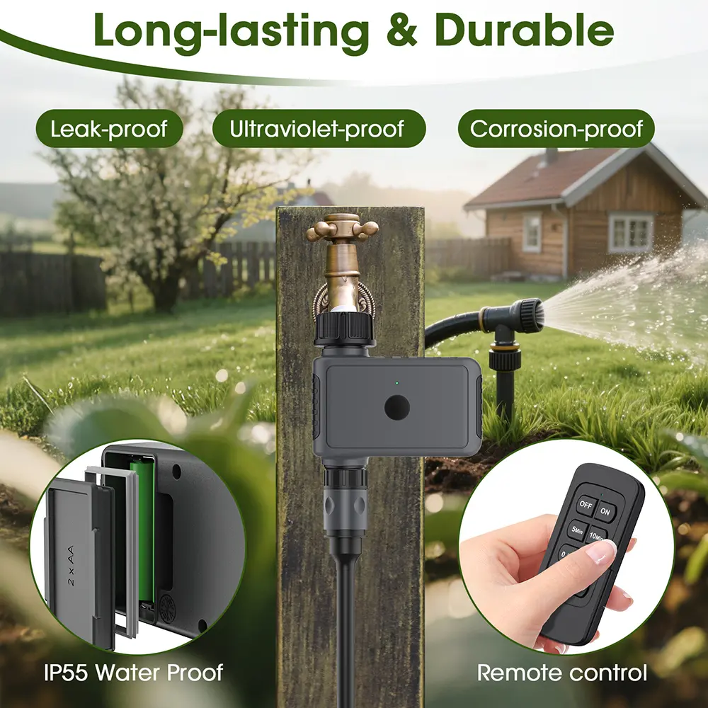 Remote Control Water Timer 1-Outlet Intelligent Irrigation Watering System Garden Sprinkler Timer 5 Minutes - 2 Hours Timeable