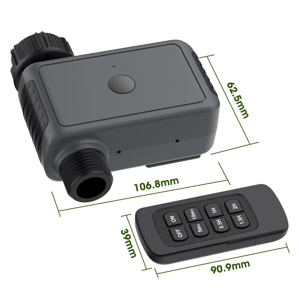 Remote Control Water Timer 1-Outlet Intelligent Irrigation Watering System Garden Sprinkler Timer 5 Minutes - 2 Hours Timeable