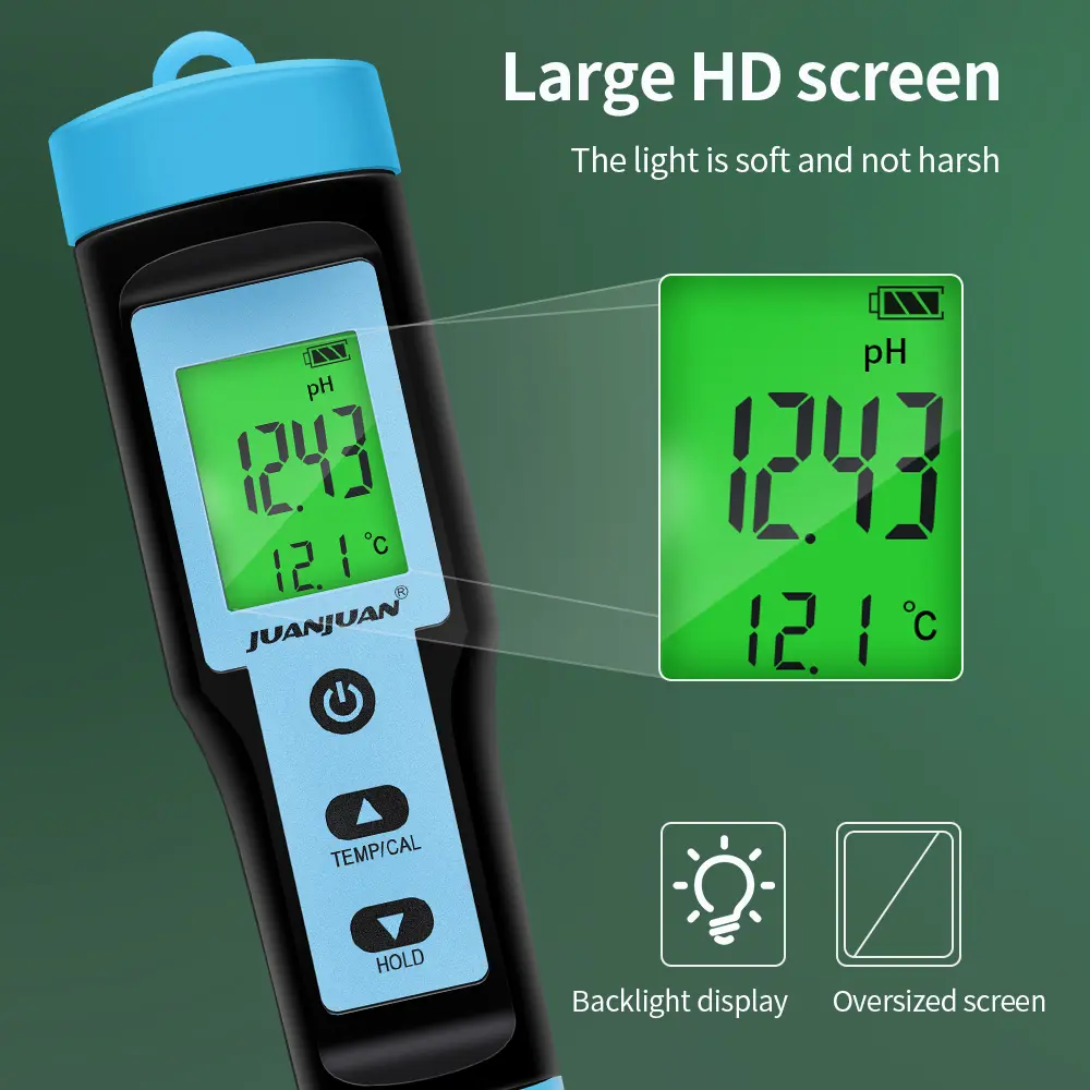 Food PH Meter 0.00~14.00 PH Temp Detector High Accuracy Digital Alkalinity Acidity Tester Pen for Meat Canning Cheese Dough