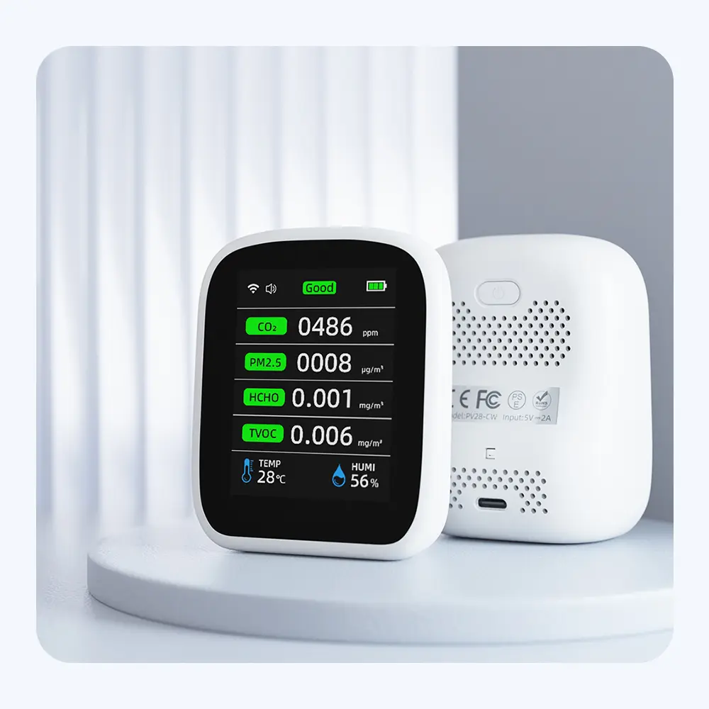 Tuya Wifi CO2 Meter Digital Air Quality Monitor Temperature Humidity Tester Carbon Dioxide TVOC HCHO PM2.5 PM1.0 PM10 Detector