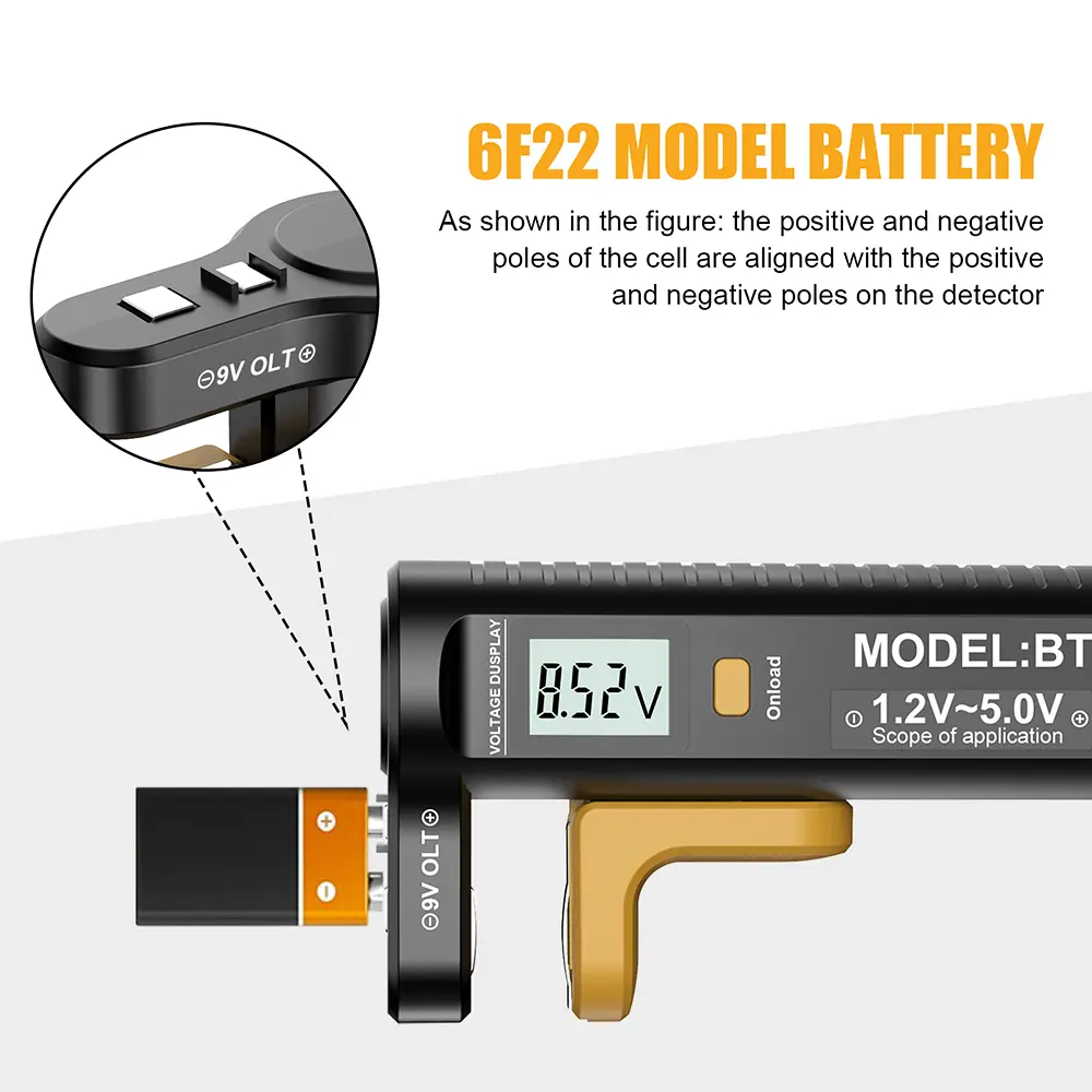 BT-1 Digital Battery Tester LCD Display 9V/1.5V/AA/AAA Universal Battery Tester Battery Capacity Meter Button Cell Volt Checker