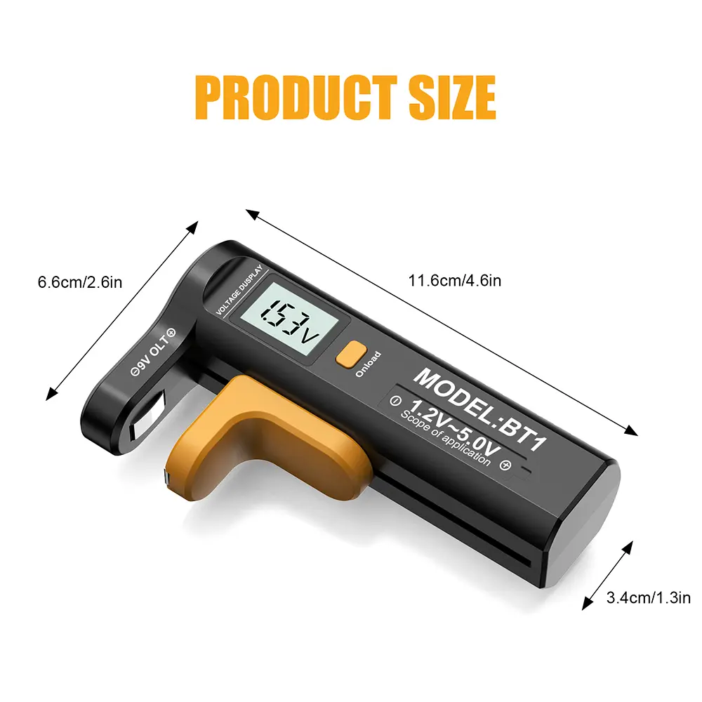 BT-1 Digital Battery Tester LCD Display 9V/1.5V/AA/AAA Universal Battery Tester Battery Capacity Meter Button Cell Volt Checker