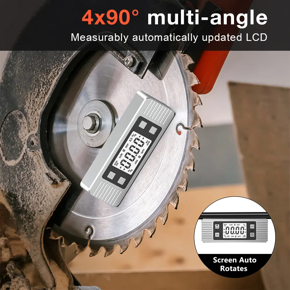 Digital Level Electronic Protractor Inclinometer with Magnet Level Angle Meter Bevel Gauge Level Box Backlight Inclinometer