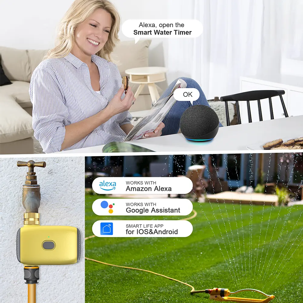 Tuya Smart Zigbee Watering Timer Programmable Sprinkler Drip Irrigation System Water Controller Support Alexa Google Home
