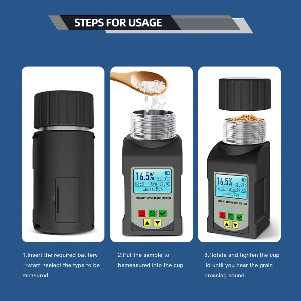 Grain Moisture Meter Smart Hygrometer Humidity Tester For Coffee Bean Wheat Peanut Moisture Detector Analyzer Data Can Be Saved