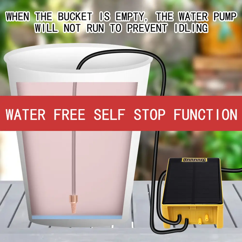Solar Power Double Pump Timers Automatic Drip Irrigation System Built-In Lithium Battery Rain Sensing for Garden Plant Watering
