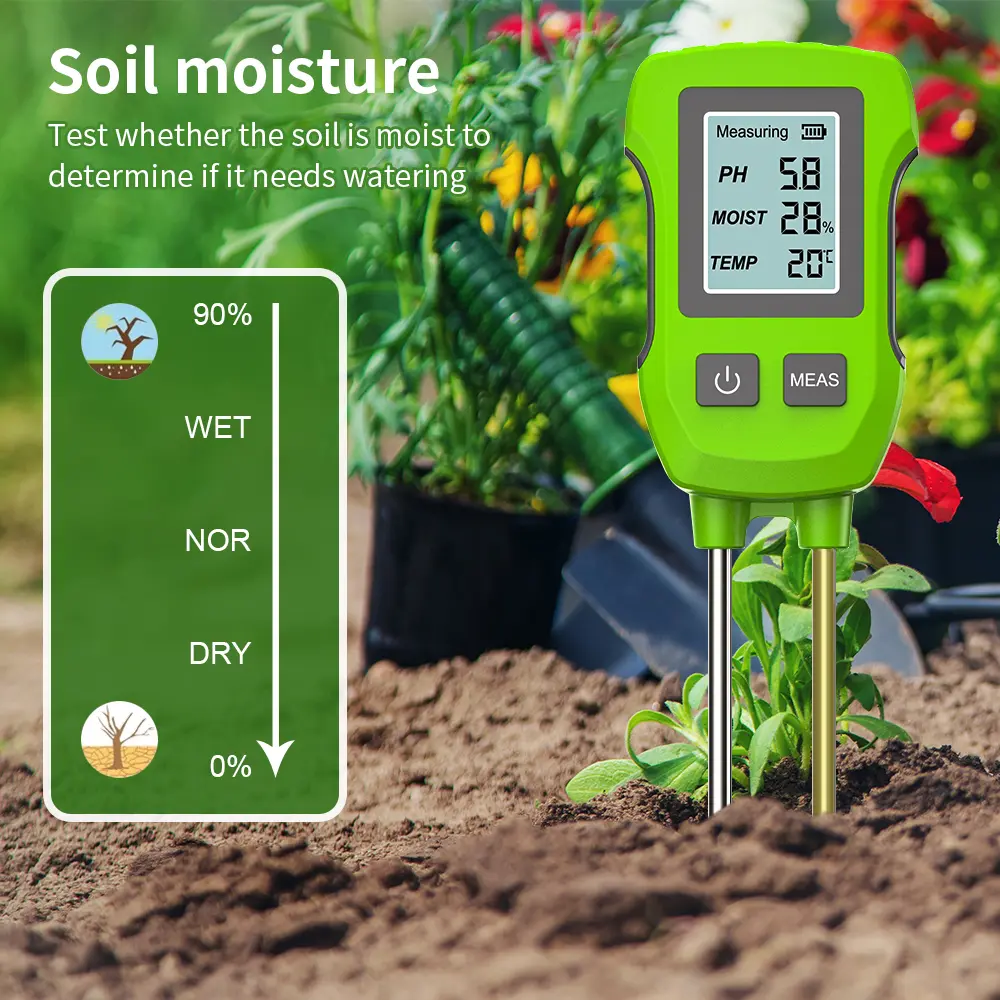 3 in 1 Digital LCD Soil Tester PH/Moisture/Temperature High Accuracy Soil Meter Humidity Monitor for Garden Lawn Farm Plants