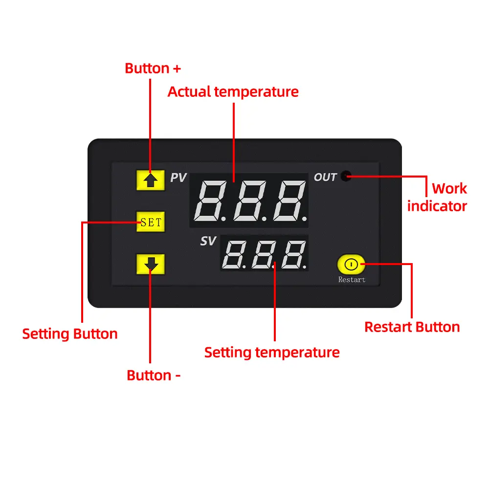 W3230 Digital Temperature Controller -55~120°C Thermostat Regulator Heating Cooling Control Switch Relay 12V 24V 110-220V