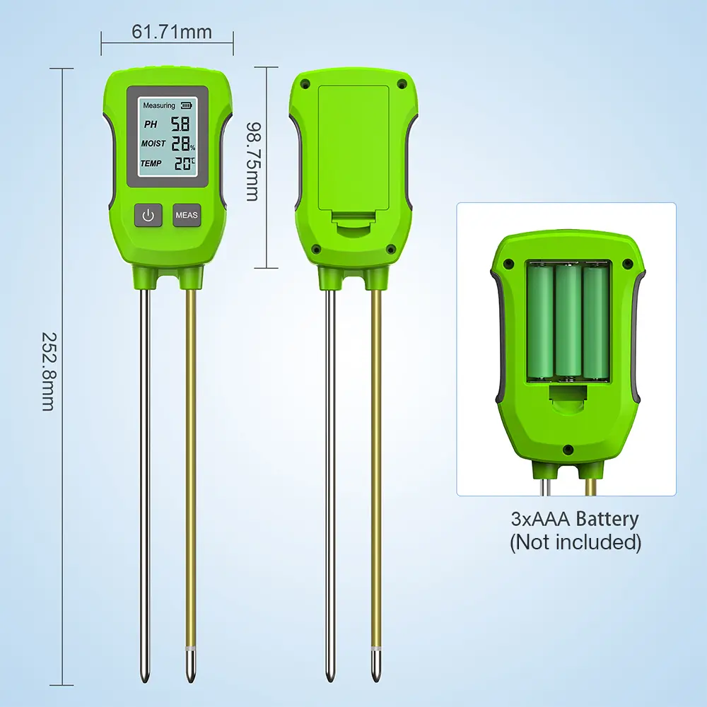 3 in 1 Digital LCD Soil Tester PH/Moisture/Temperature High Accuracy Soil Meter Humidity Monitor for Garden Lawn Farm Plants