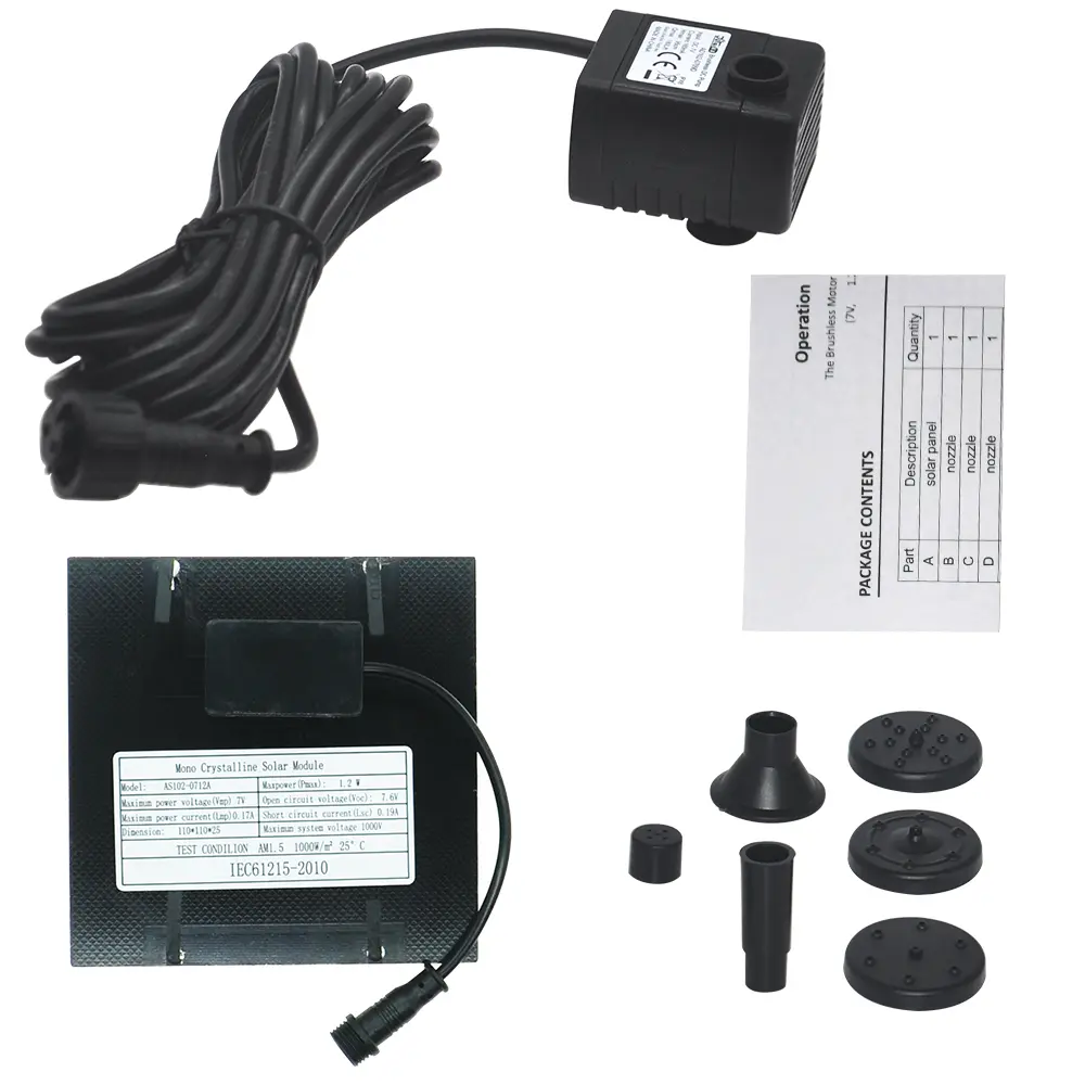 Solar garden fountain pump, solar garden fountain waterfall, solar outdoor bird bath running water fountain